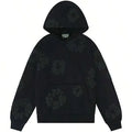 Black denim tear hoodie
